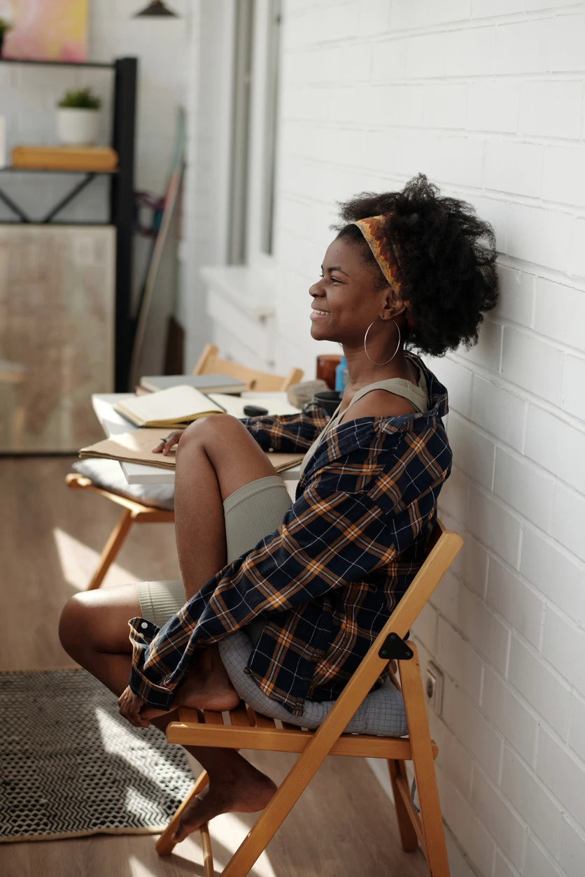 Woman finding a moment of calm and relaxation